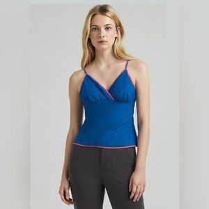 Moda International Blue Chemise with Pink Trim and Build In Push Up Bra